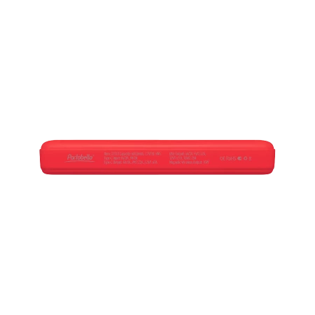 Внешний аккумулятор Ларго PD (Largo PD) 5000mAh с функцией беспроводной зарядки 15W, красный