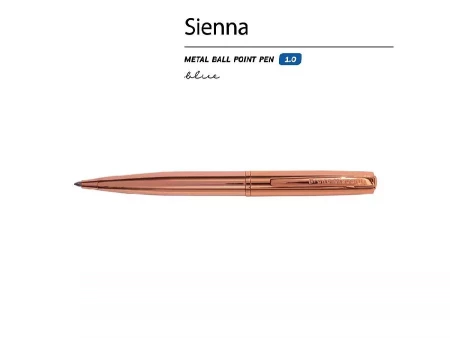Ручка металлическая шариковая Sienna, розовое золото