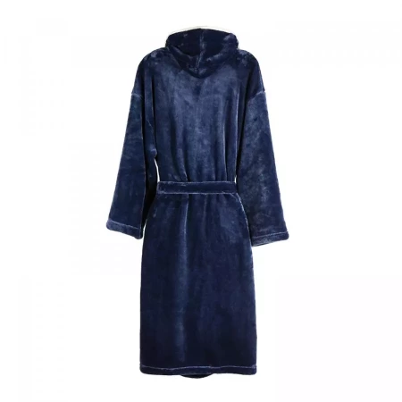 Банный халат VINGA Louis из rPET GRS, S-M, унисекс, 350 г/м² (Синий цвет)