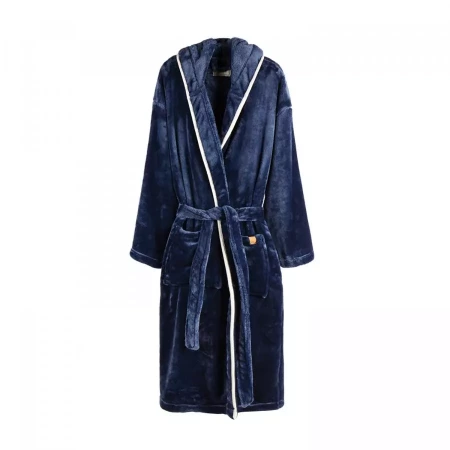 Банный халат VINGA Louis из rPET GRS, S-M, унисекс, 350 г/м² (Синий цвет)