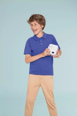 Рубашка поло детская Summer II Kids, ярко-синяя, на рост 142-152 см