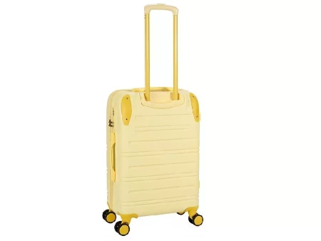 Чемодан TORBER В Отпуск, желтый, ABS-пластик, 42 х 26 х 65 см, 55 л, 3 кг