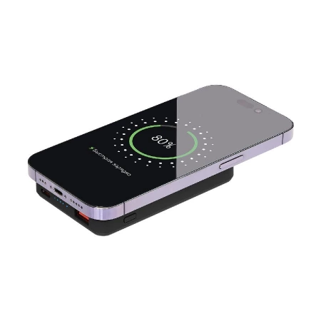 Внешний аккумулятор Ларго PD (Largo PD) 5000mAh с функцией беспроводной зарядки 15W, черный