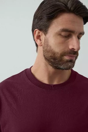Футболка унисекс оверсайз STAN хлопок 240, 56, Бордовый,  (66)  (56/XXXL)