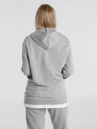Толстовка с капюшоном унисекс Hoodie, серый меланж, размер L