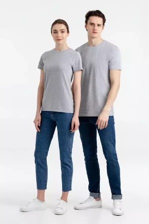 Футболка женская T-bolka Stretch Light Lady, серый меланж, размер XXL
