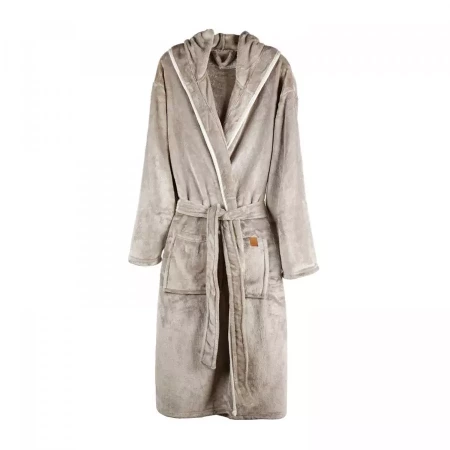 Банный халат VINGA Louis из rPET GRS, S-M, унисекс, 350 г/м² (Серый цвет)
