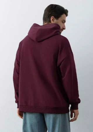 Худи унисекс STAN оверсайз футер без начёса 350, 66, Бордовый,  (66)  (44/XS)