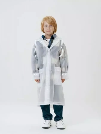 Дождевик детский RainDrop Kids, белый, 12 лет (рост 142-152)