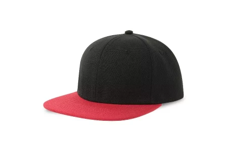 Бейсболка "SNAP BACK-S", 6 клиньев, пластик. застежка, черн.+крас, 100% перераб. полиэстер 300 гр/м2