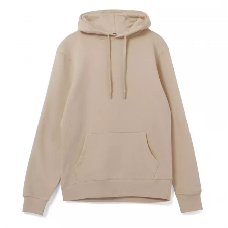 Толстовка с капюшоном унисекс Hoodie, бежевая, размер S