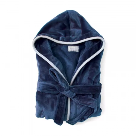 Банный халат VINGA Louis из rPET GRS, S-M, унисекс, 350 г/м² (Синий цвет)