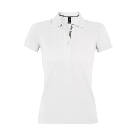 Поло "Portland Women", белый, серый_2XL, 100% х/б, 200г/м2