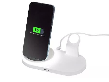 Складная зарядная станция с беспроводной зарядкой Flashport, 15 Вт, белый