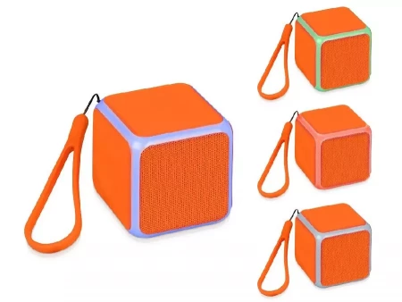 Портативная колонка Cube с подсветкой, оранжевый