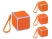 Портативная колонка Cube с подсветкой, оранжевый