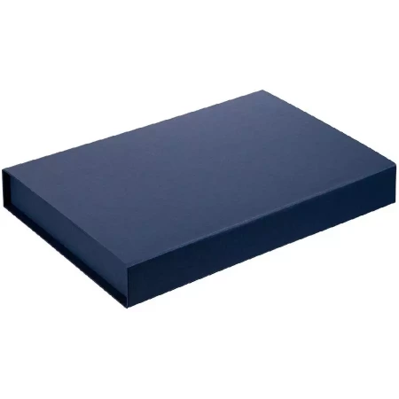 Коробка Silk с ложементом под ежедневник 13x21 см, флешку и ручку, ver. 2, темно-синяя
