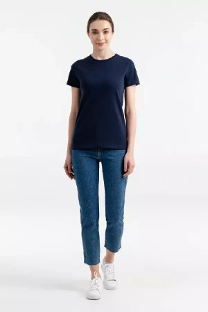 Футболка женская T-bolka Stretch Light Lady, темно-синяя (navy), размер M