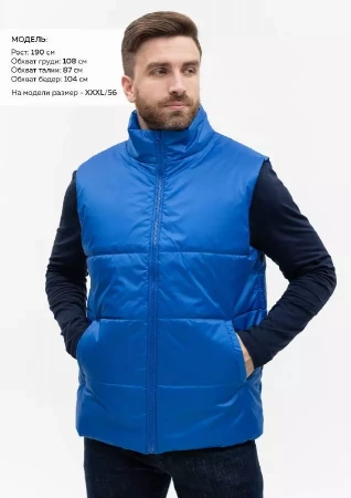 Жилет унисекс STAN утепленный таффета 210T,200, 84, Синий,  (16/1)  (52/XL)