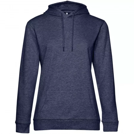 Толстовка с капюшоном женская Hoodie, синий меланж, размер XXL
