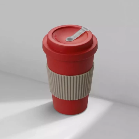 Термокружка Muffin из натуральных волокон, красный