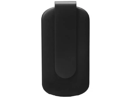 Портативное зарядное устройство Pin на 4000 mAh с большой площадью нанесения и клипом для крепления к одежде или сумке, черный