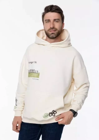 Худи унисекс STAN оверсайз футер без начёса 350, 66, Молочный,  (11)  (44/XS)