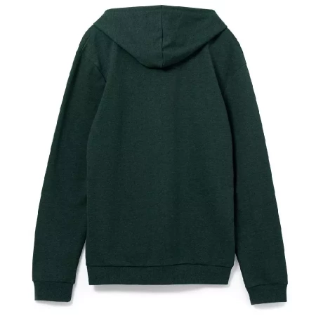 Толстовка с капюшоном унисекс Hoodie, темно-зеленый меланж, размер XS