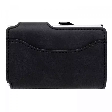 Алюминиевый картхолдер Standard с PU кошельком и защитой RFID (Черный цвет)
