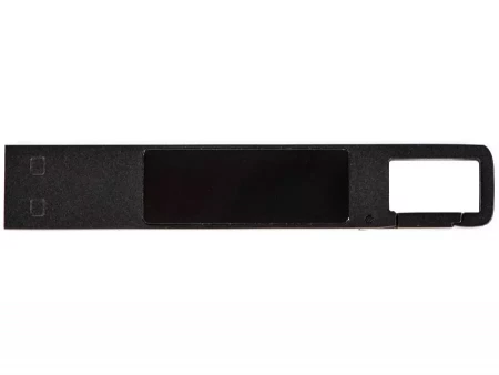 USB 2.0- флешка на 32 Гб c подсветкой логотипа Hook LED, темно-серый, синяя подсветка