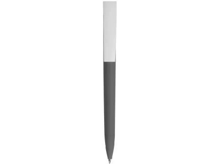 Ручка пластиковая soft-touch шариковая Zorro, серый/белый