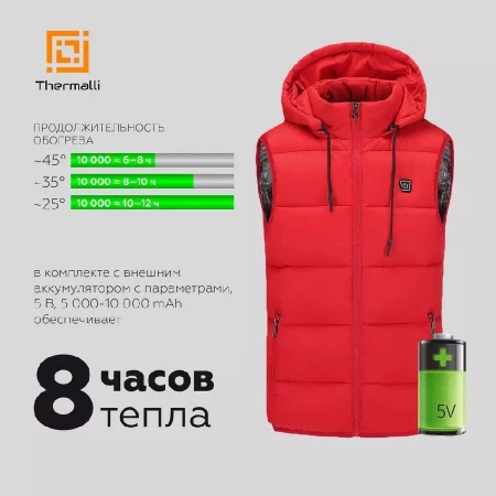 Куртка с подогревом Thermalli Meribell черная, размер L