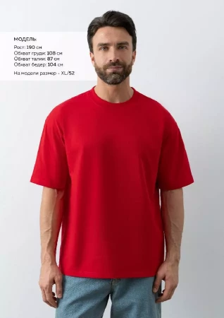 Футболка унисекс оверсайз STAN хлопок 240, 56, Красный,  (14)  (52/XL)