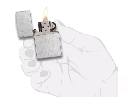 Зажигалка ZIPPO Classic с покрытием Brushed Chrome, латунь/сталь, серебристая, матовая, 38x13x57 мм