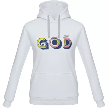 Толстовка с капюшоном «Новый GOD», белая, размер XXL