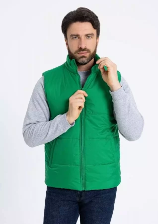 Жилет унисекс STAN утепленный таффета 210T,200, 84, Зелёный,  (30)  (54/XXL)