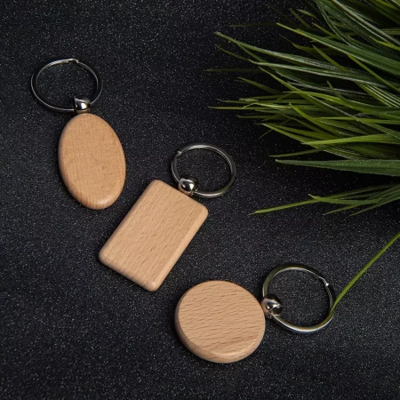 Брелок TIMBER OVAL; 5,2 x 3,2 см; дерево