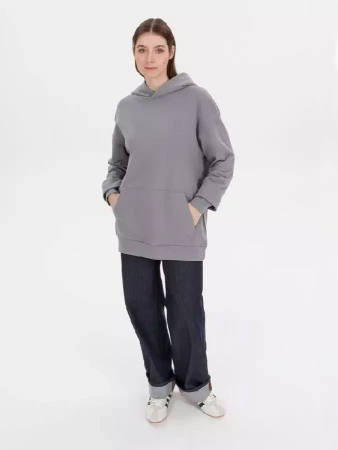Худи оверсайз унисекс Outshine, серое, размер XL/2XL
