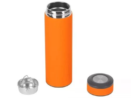 Вакуумный термос Vacuum Flask C1, soft touch, 420мл, оранжевый
